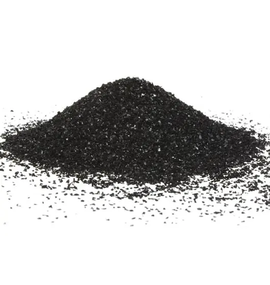 An image containing a considerable amount of activated carbon on a white surface.