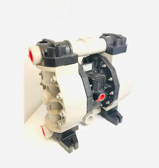 An image of an air operated diaphragm pump used in the chemical industry, pharmaceuticals and food and beverages industry.